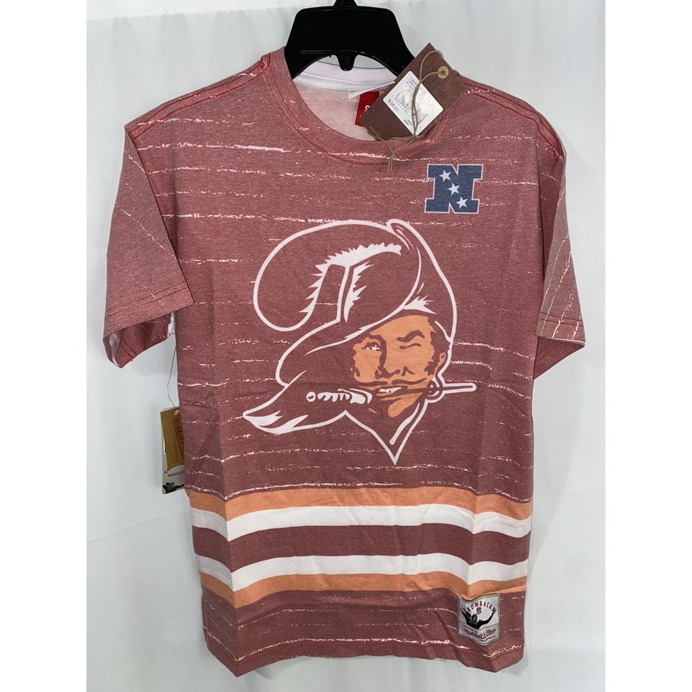 NWT Mitchell & Ness Tampa Bay Buccaneers All Over Print T Shirt Mens Small